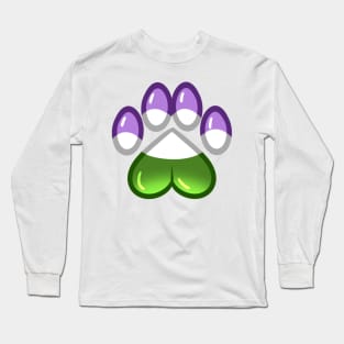 LGBTQ+ Pride Heart Paws - Genderqueer Long Sleeve T-Shirt